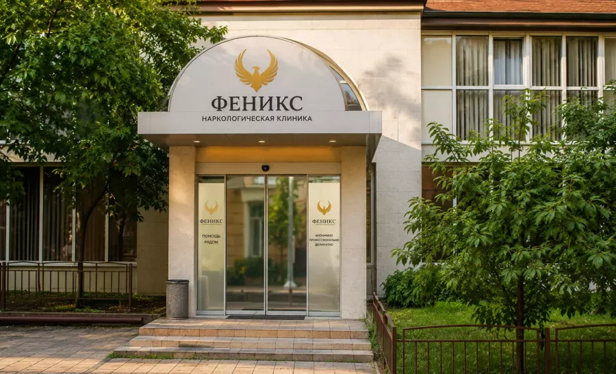 Вход в наркологическую клинику «Феникс» в Ковылкине